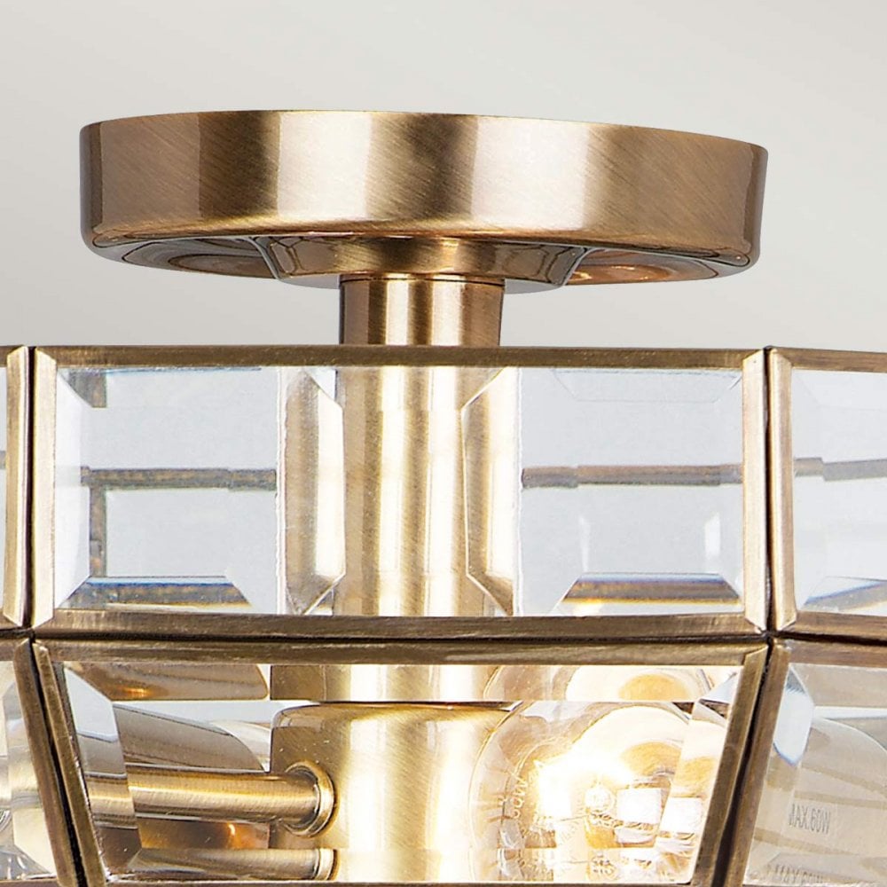 OLD-PARK-AB Old Park 2 Light Semi-Flush Antique Brass