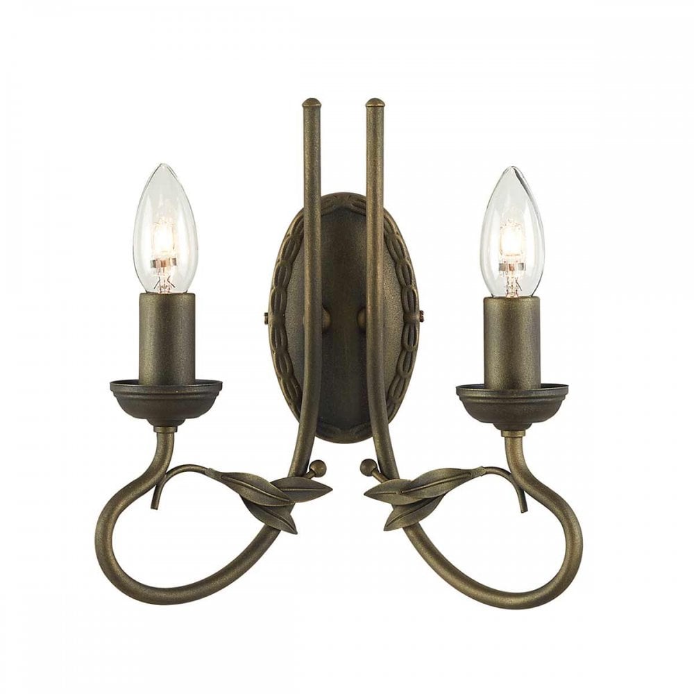Olivia 2 Light Wall  Light Black/Gold Patina