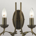 OV2-BLK-GOLD Olivia 2 Light Wall Light Black/Gold Patina