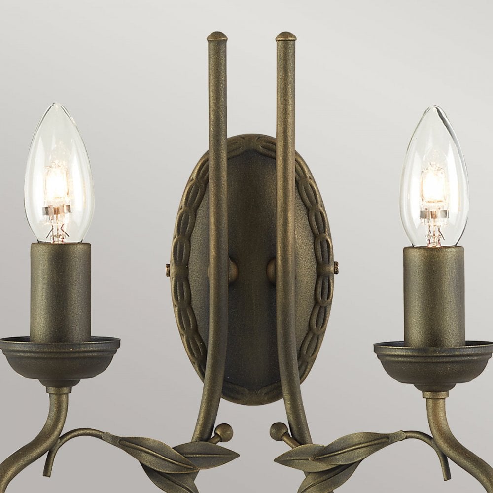 Olivia 2 Light Wall  Light Black/Gold Patina