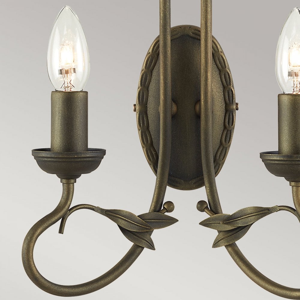 Olivia 2 Light Wall  Light Black/Gold Patina