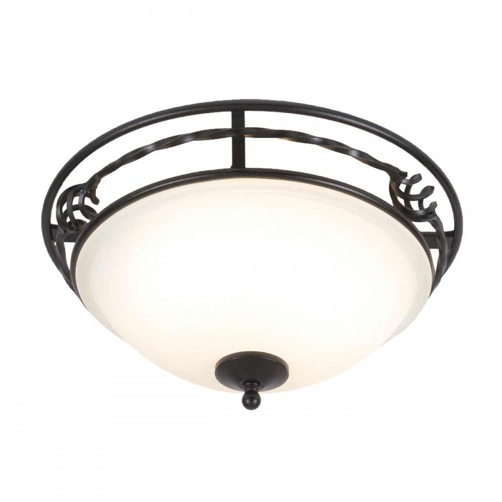 PB-F-A-BLACK Pembroke 2 Light Flush Light Style A Black