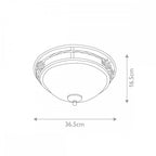 PB-F-A-BLACK Pembroke 2 Light Flush Light Style A Black