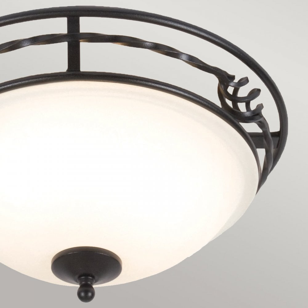 PB-F-A-BLACK Pembroke 2 Light Flush Light Style A Black