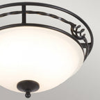 PB-F-A-BLACK Pembroke 2 Light Flush Light Style A Black
