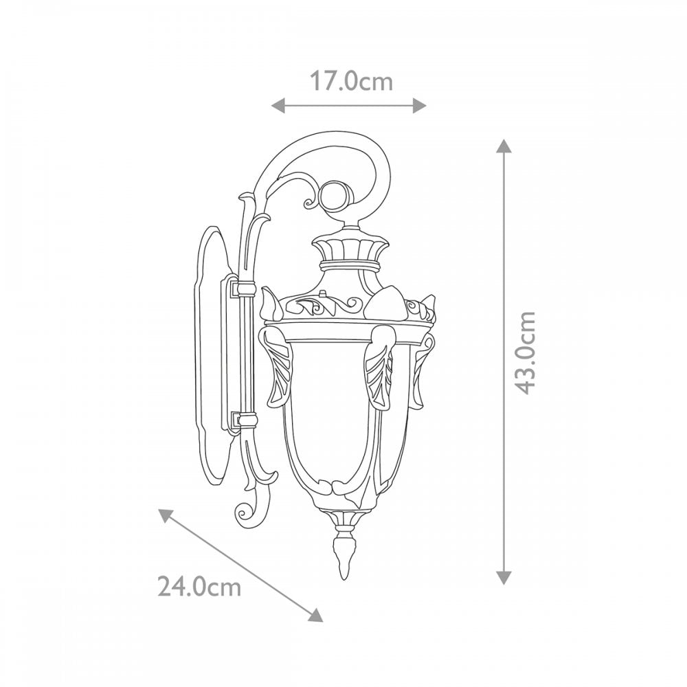 PH2-S-OB Philadelphia Outdoor 1 Light Small Down Wall Lantern Old Bronze