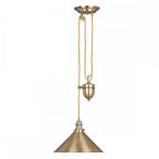 PV-P-AGB Provence 1 Light Rise and Fall Pendant Aged Brass