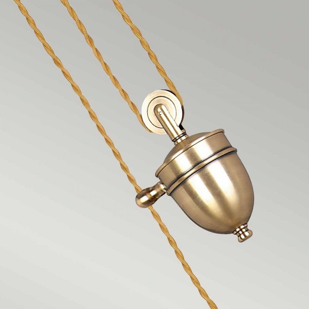 PV-P-AGB Provence 1 Light Rise and Fall Pendant Aged Brass