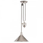 PV-P-PN Provence 1 Light Rise and Fall Pendant Polished Nickel