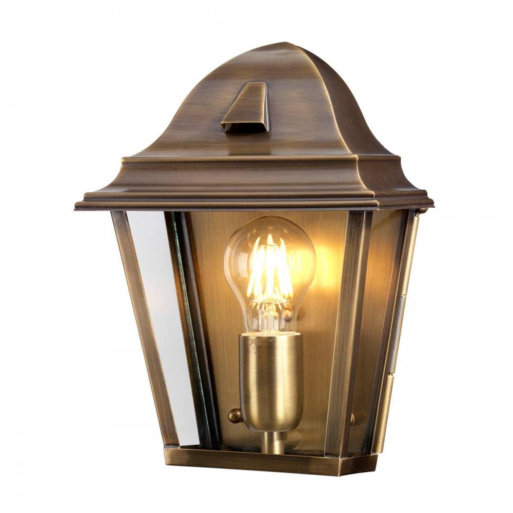 ST-JAMES-BRASS St James Outdoor 1 Light Wall Lantern - Brass Aged Brass