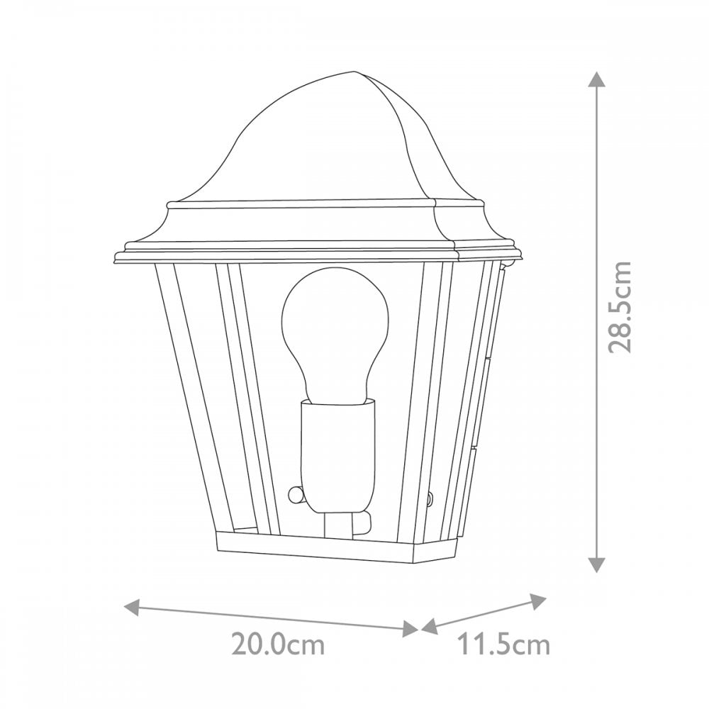 ST-JAMES-BRASS St James Outdoor 1 Light Wall Lantern - Brass Aged Brass