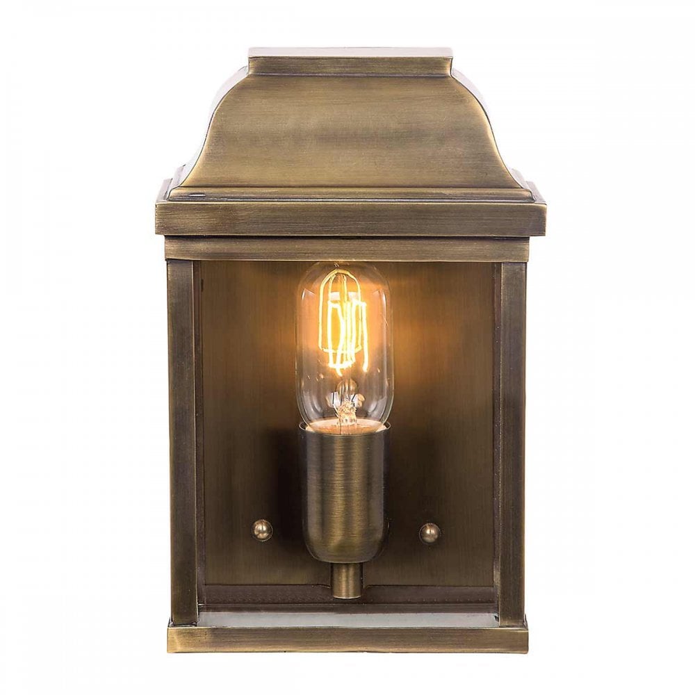 VICTORIA-BR Victoria Outdoor 1 Light Wall Lantern - Brass Aged Brass