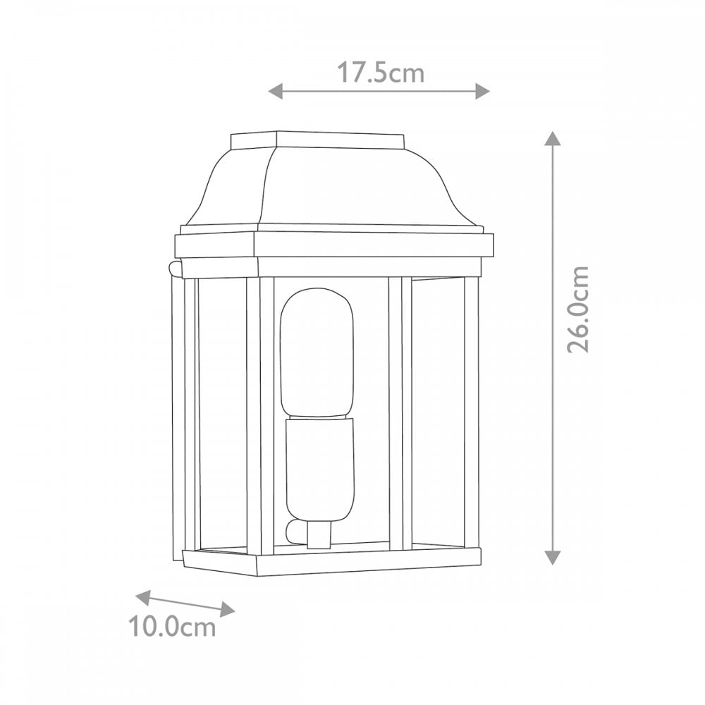 VICTORIA-BR Victoria Outdoor 1 Light Wall Lantern - Brass Aged Brass