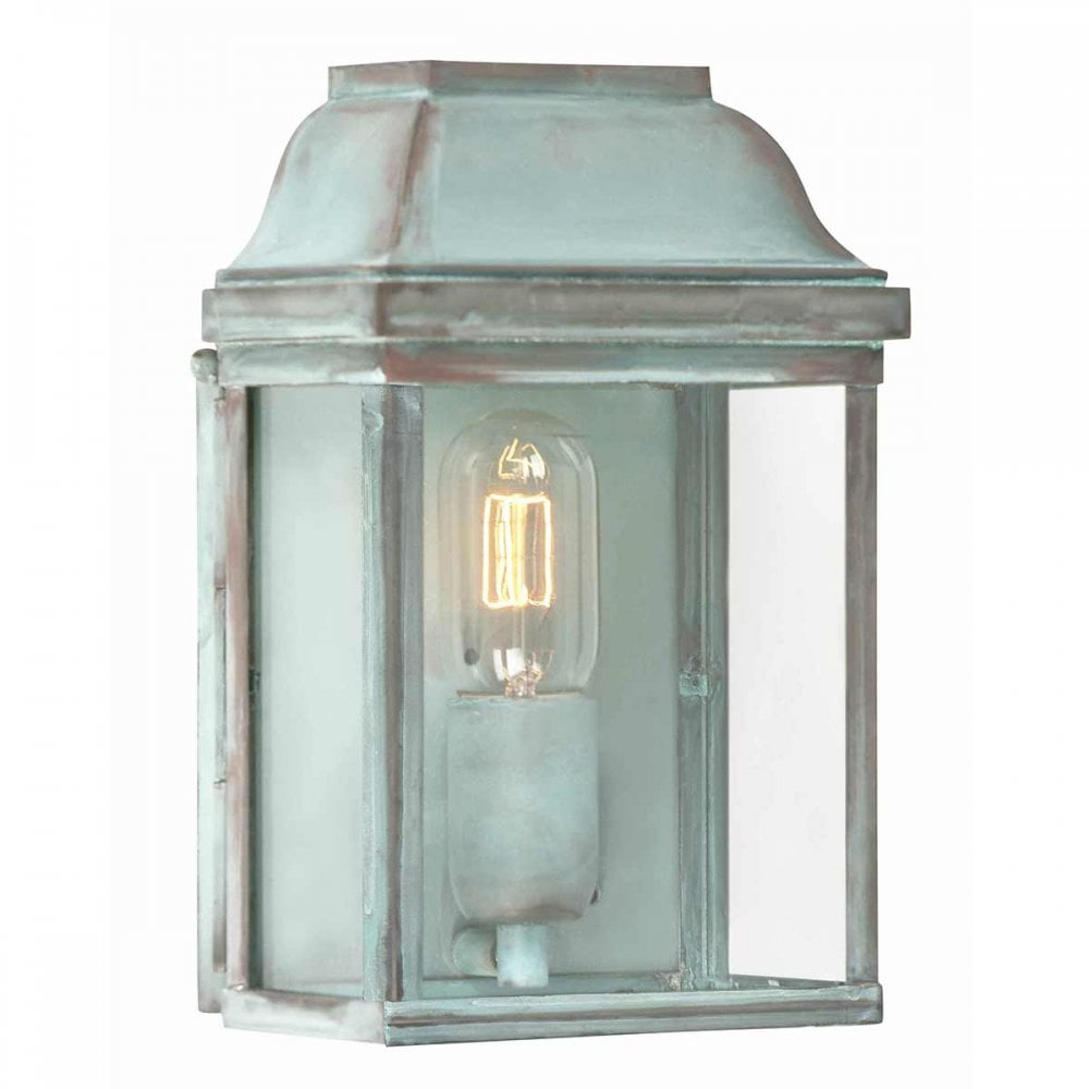 VICTORIA-VERDI Victoria Outdoor 1 Light Wall Lantern - Verdigris Verdigris
