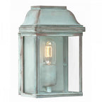 VICTORIA-VERDI Victoria Outdoor 1 Light Wall Lantern - Verdigris Verdigris