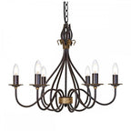 WM6 Windermere 6 Light Chandelier Rust/Gold