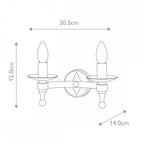 WR2-GRAPHITE Warwick 2 Light Wall Light Graphite Black