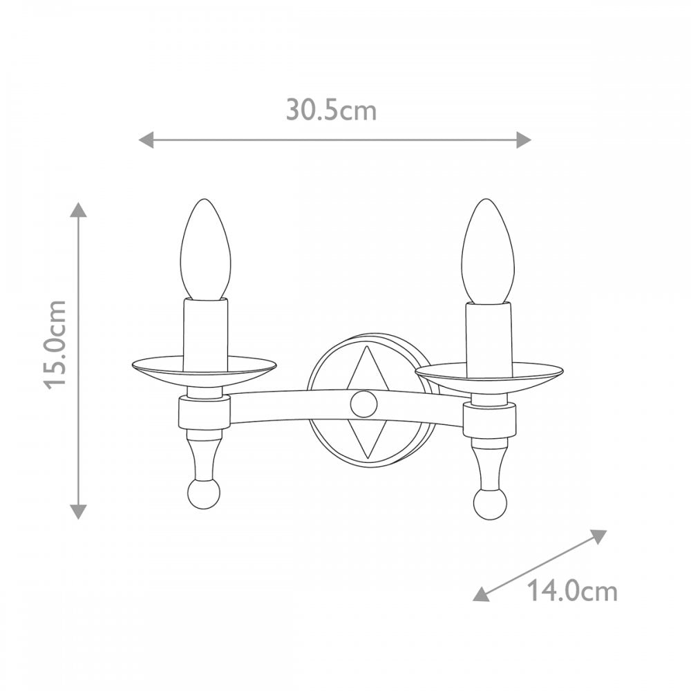 WR2-GRAPHITE Warwick 2 Light Wall Light Graphite Black