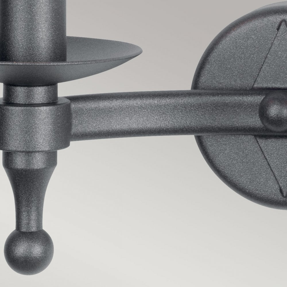 WR2-GRAPHITE Warwick 2 Light Wall Light Graphite Black
