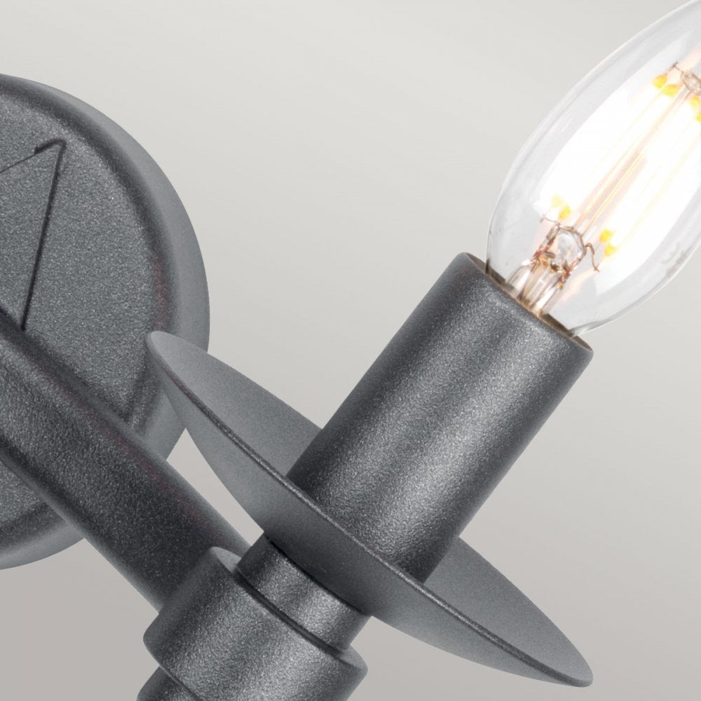 WR2-GRAPHITE Warwick 2 Light Wall Light Graphite Black