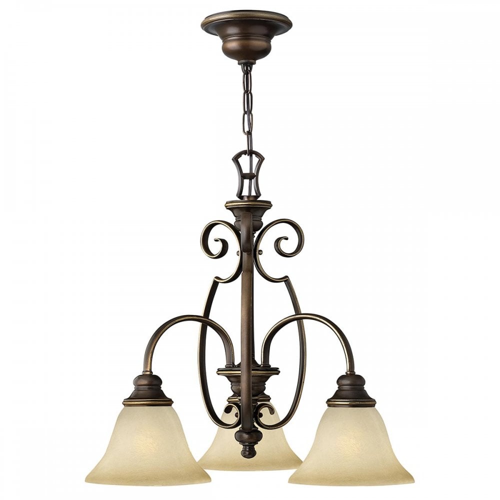 HK-CELLO3 Cello 3 Light Chandelier Antique Bronze