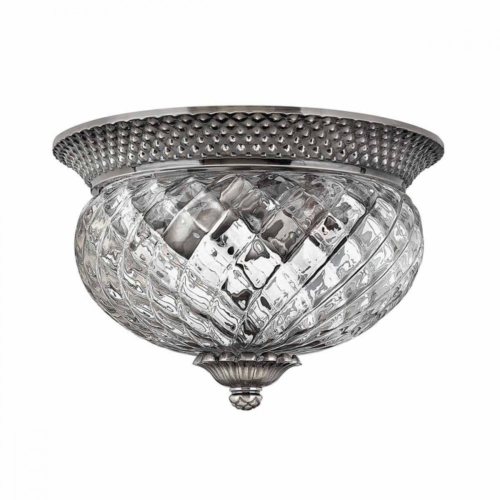 HK-PLANT-F-S-PL Plantation 2 Light Small Flush Polished Antique Nickel