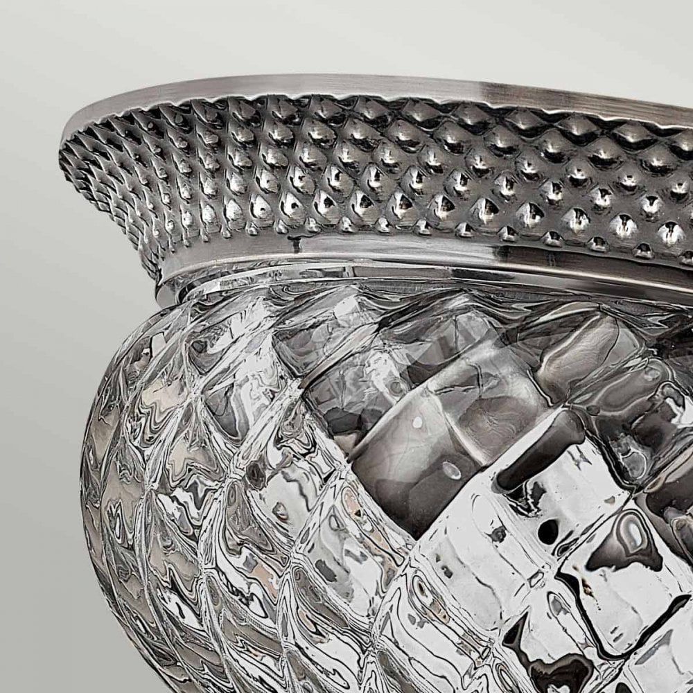 HK-PLANT-F-S-PL Plantation 2 Light Small Flush Polished Antique Nickel