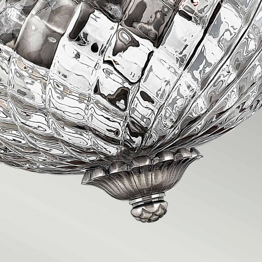 HK-PLANT-F-S-PL Plantation 2 Light Small Flush Polished Antique Nickel