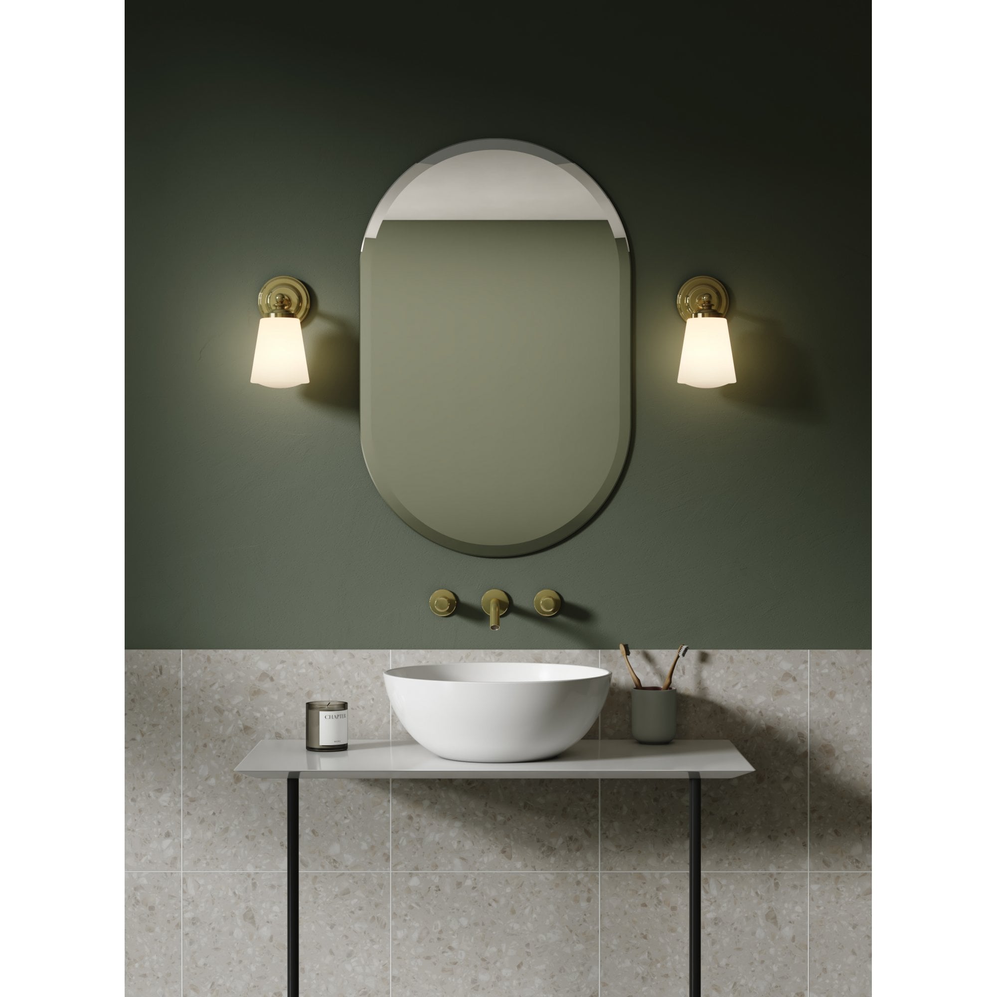 1106007 Anton Bathroom 1 Light Wall Light Polished Brass