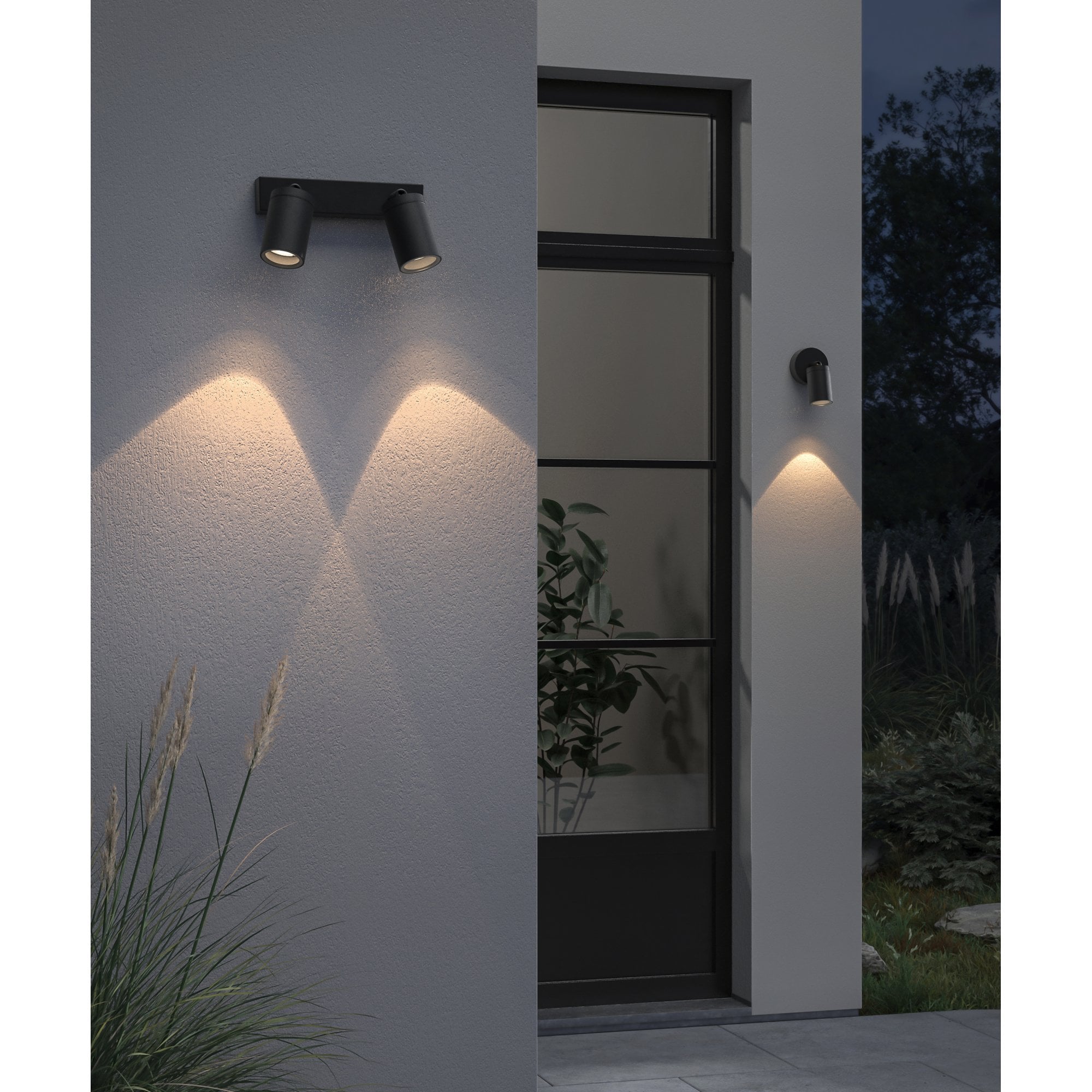 1372016 Dartmouth Outdoor 2 Light Spotlight Textured Black