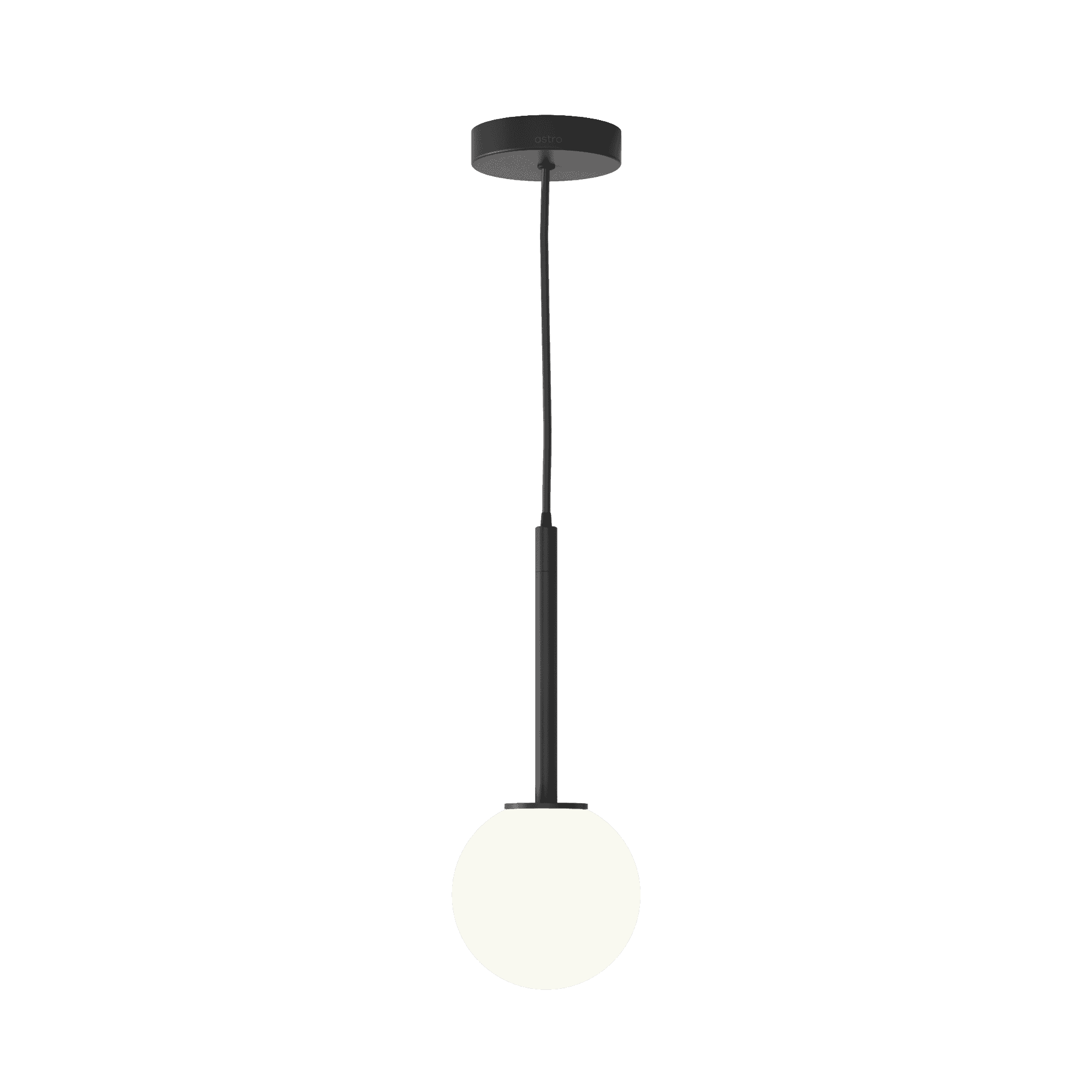 1429025 Tacoma 1 Light Pendant Light Matt Black Fitting Only