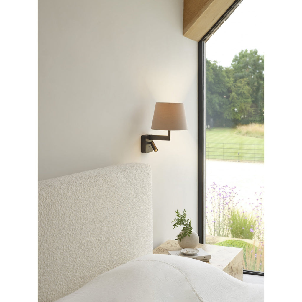 1480018 Beaumont 1 Light Combination Reader Matt Black Fitting Only (P)