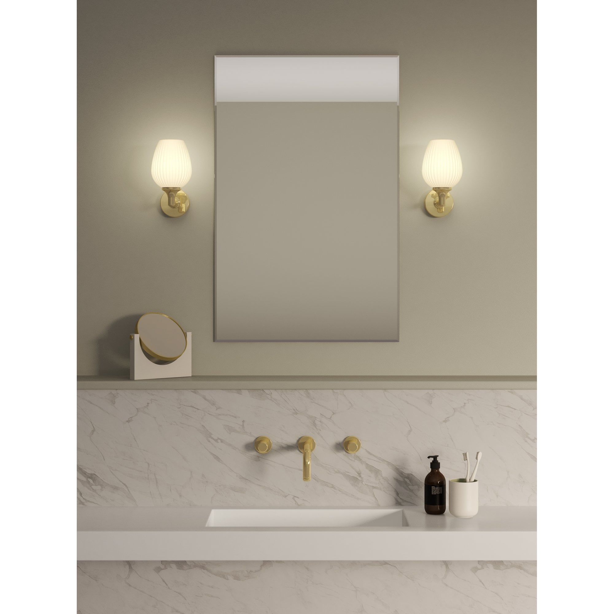 1485002 Liberty Bathroom 1 Light Wall Light Polished Brass