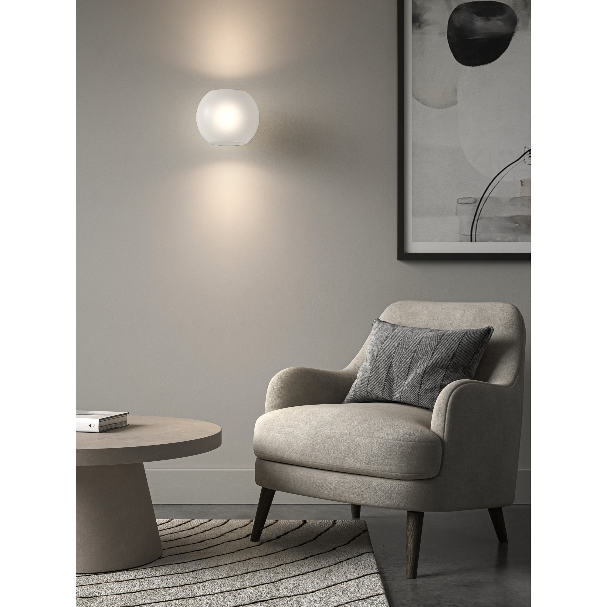 1489001 Luna 1 Light Wall Light Matt White