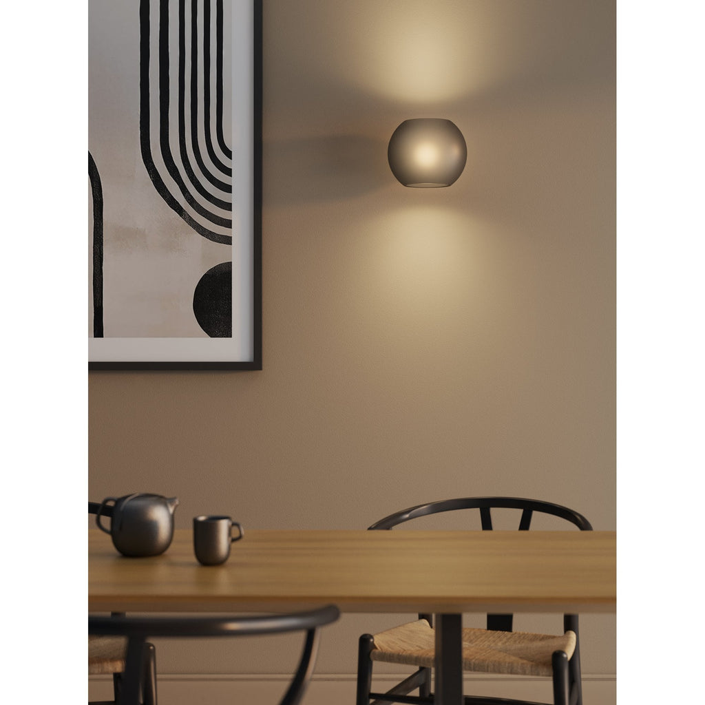 1489002 Luna 1 Light Wall Light Matt Black (S)