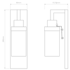 1297009 Lago 280 Bathroom Wall Light Matt Black