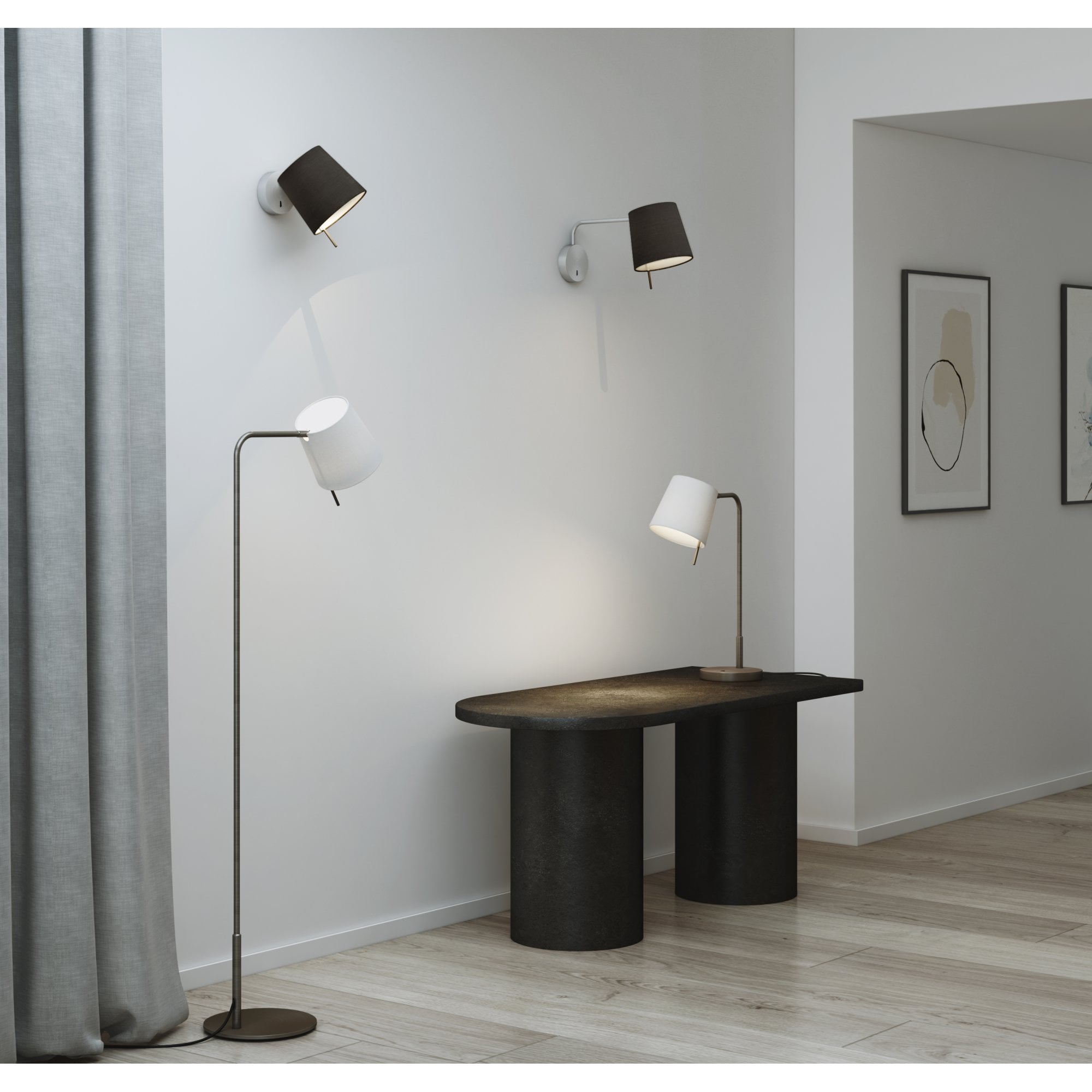 1394003 Mitsu Wall Light Matt Nickel