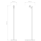 1433026 Venn Floor Light Matt Nickel