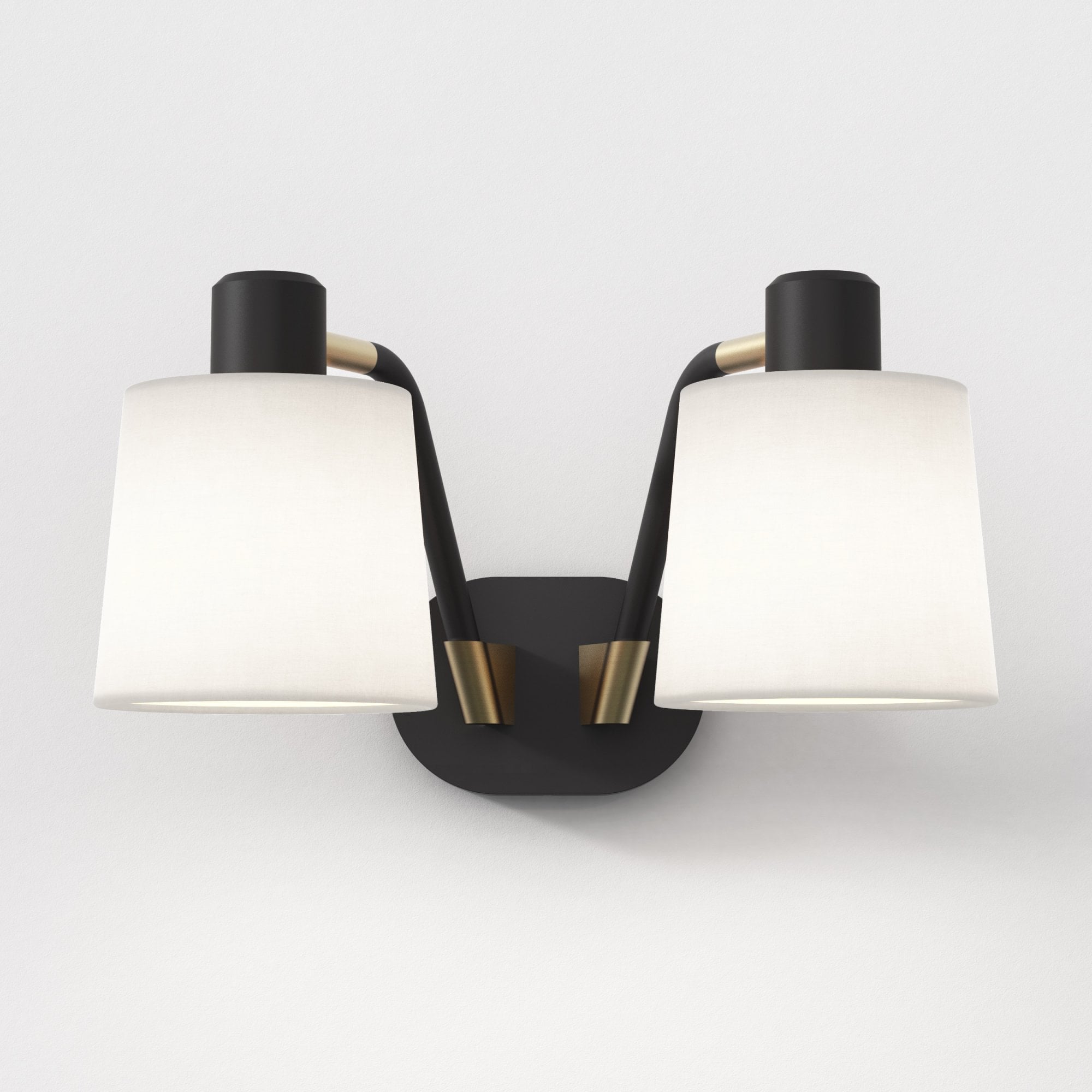 1441002 Edward Twin Wall Light Matt Black