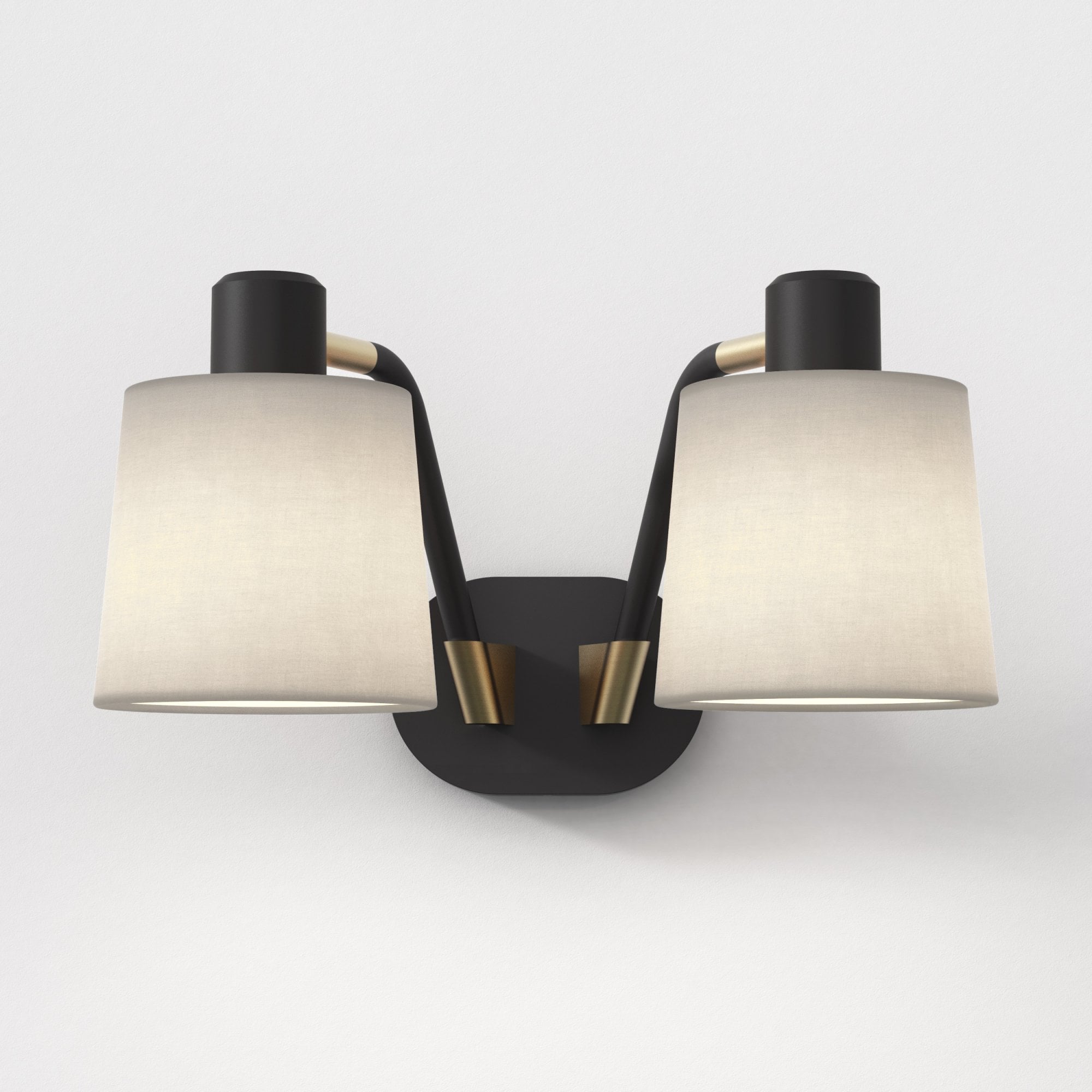1441002 Edward Twin Wall Light Matt Black