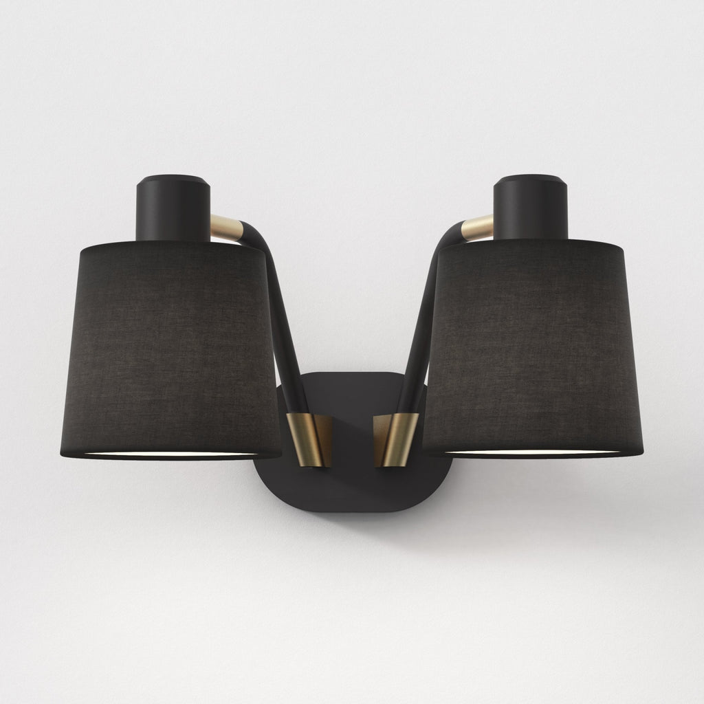 1441002 Edward Twin Wall Light Matt Black