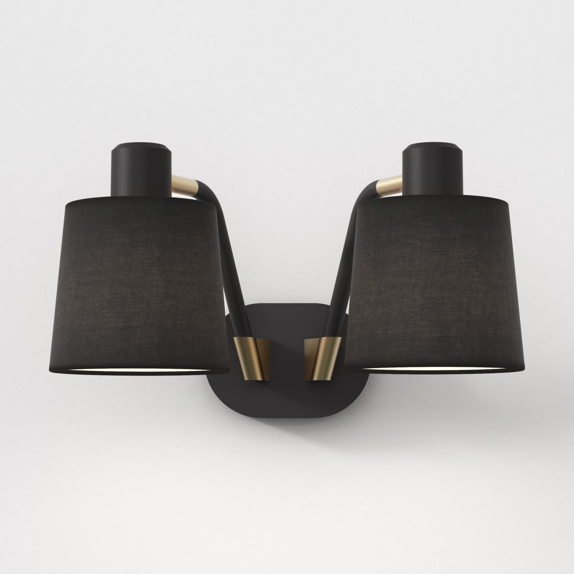 1441002 Edward Twin Wall Light Matt Black