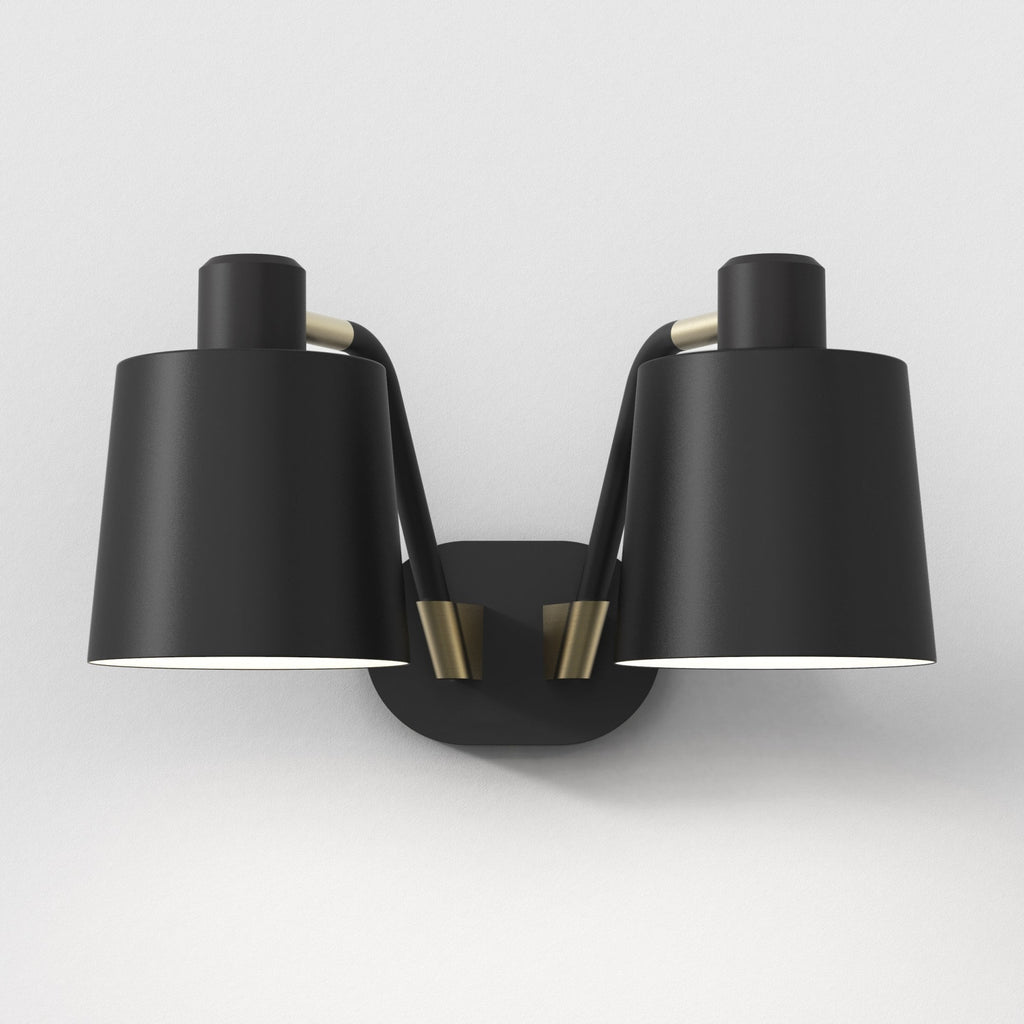 1441002 Edward Twin Wall Light Matt Black