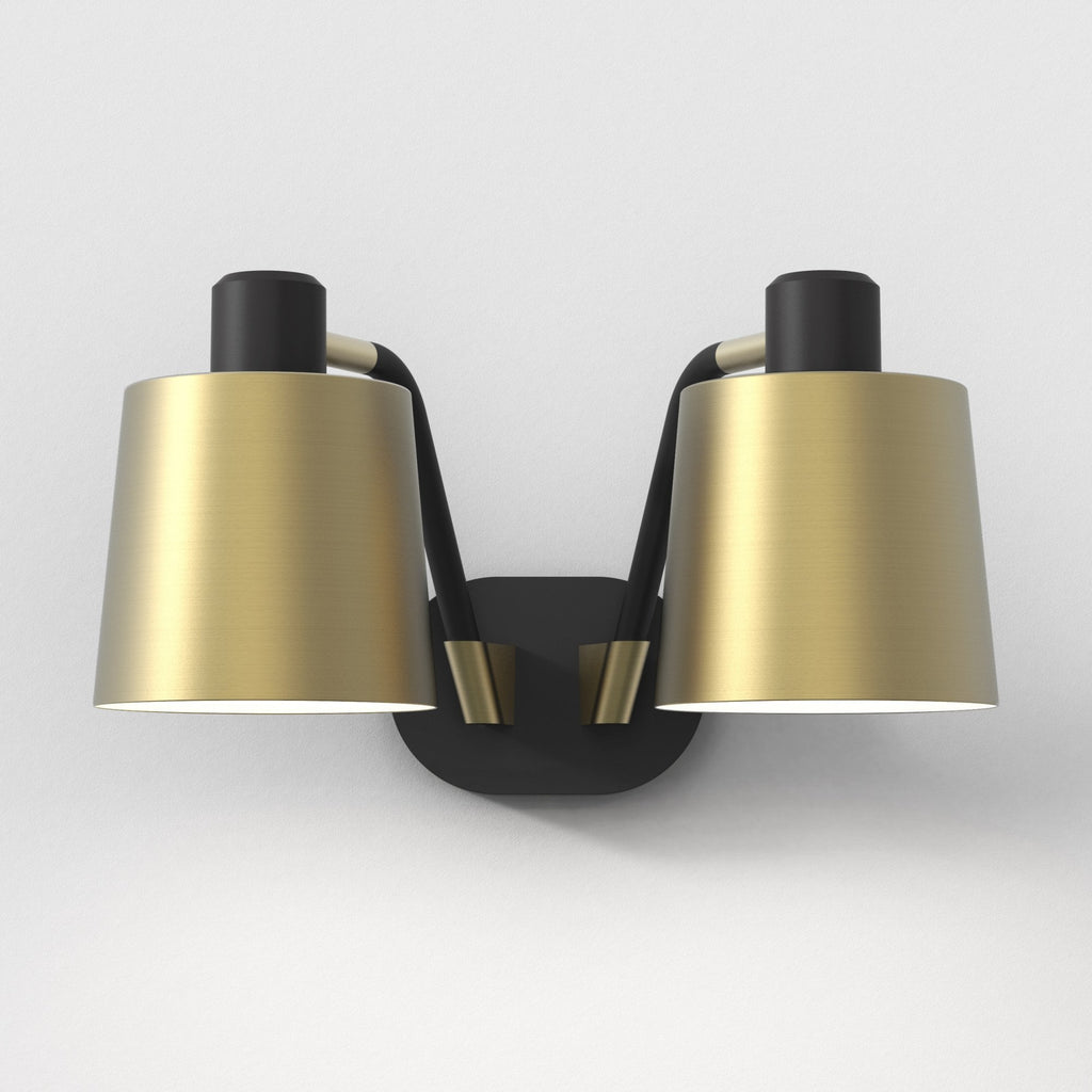 1441002 Edward Twin Wall Light Matt Black