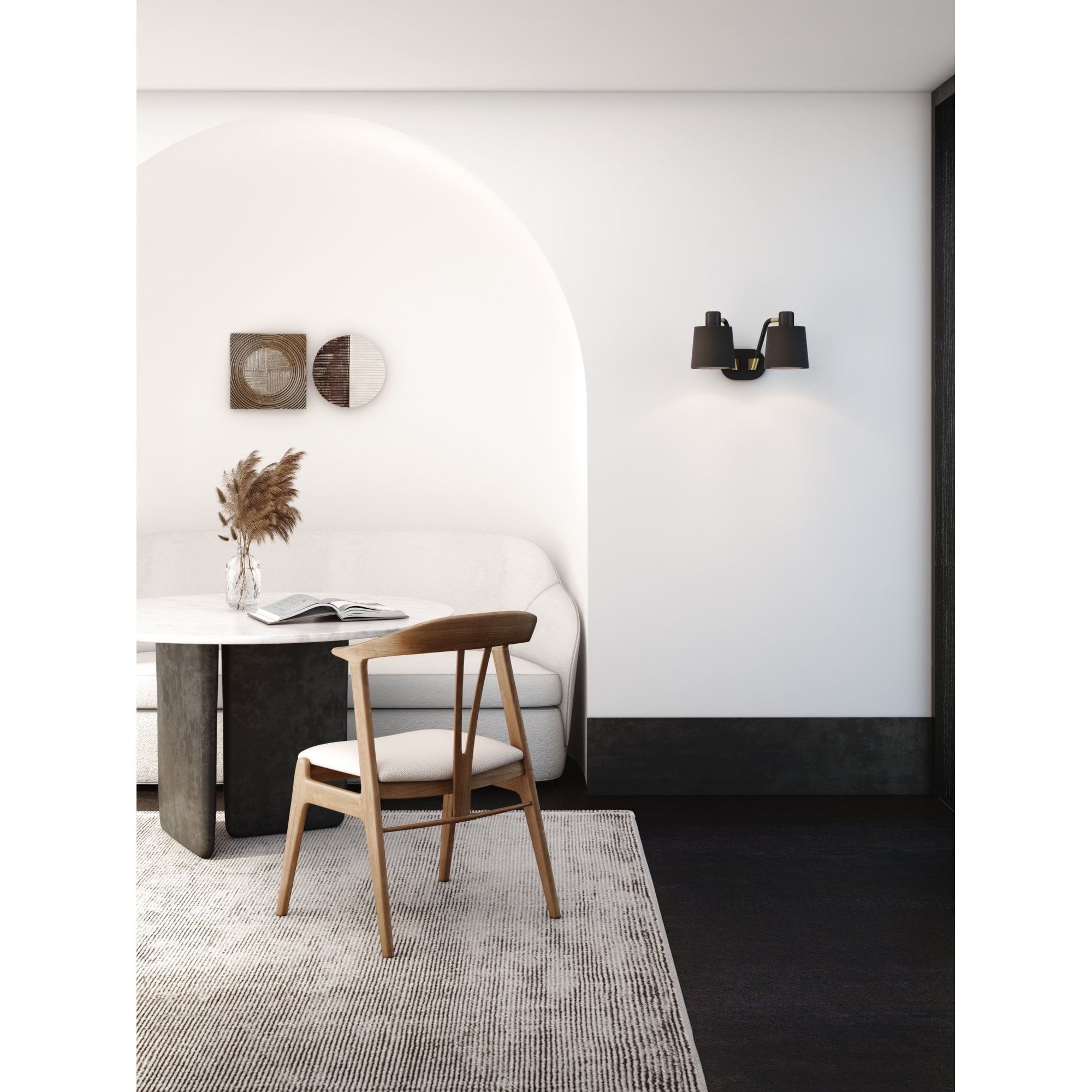1441002 Edward Twin Wall Light Matt Black