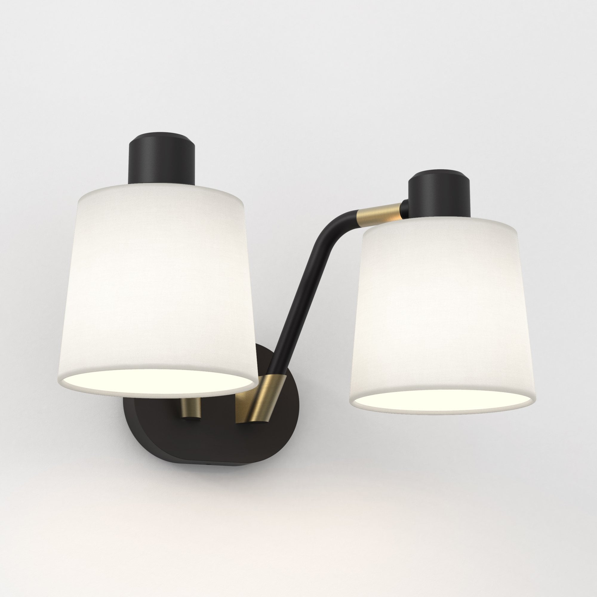 1441002 Edward Twin Wall Light Matt Black