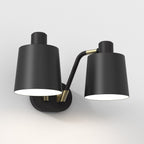 1441002 Edward Twin Wall Light Matt Black