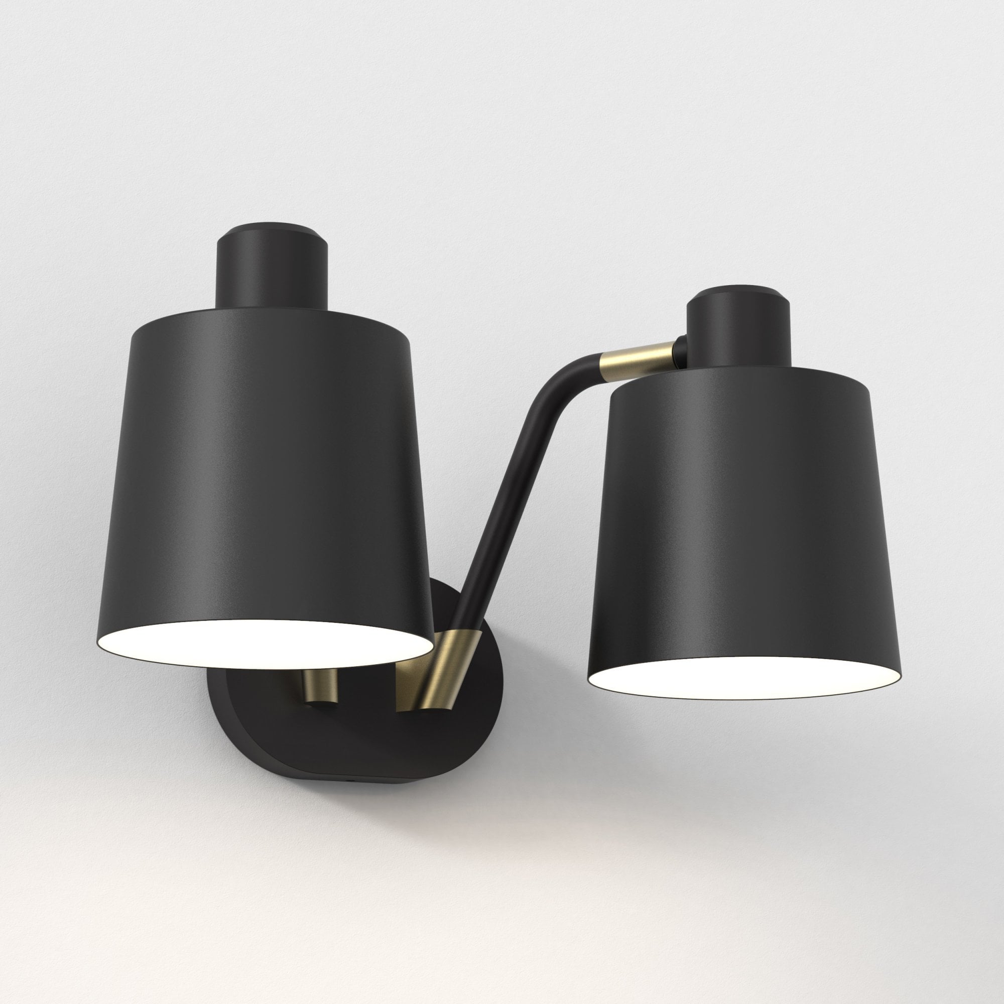 1441002 Edward Twin Wall Light Matt Black