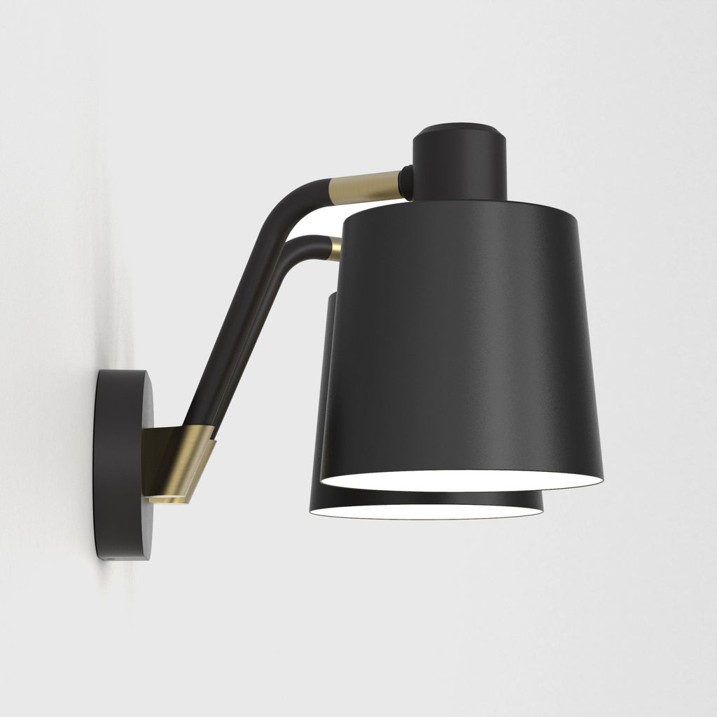 1441002 Edward Twin Wall Light Matt Black