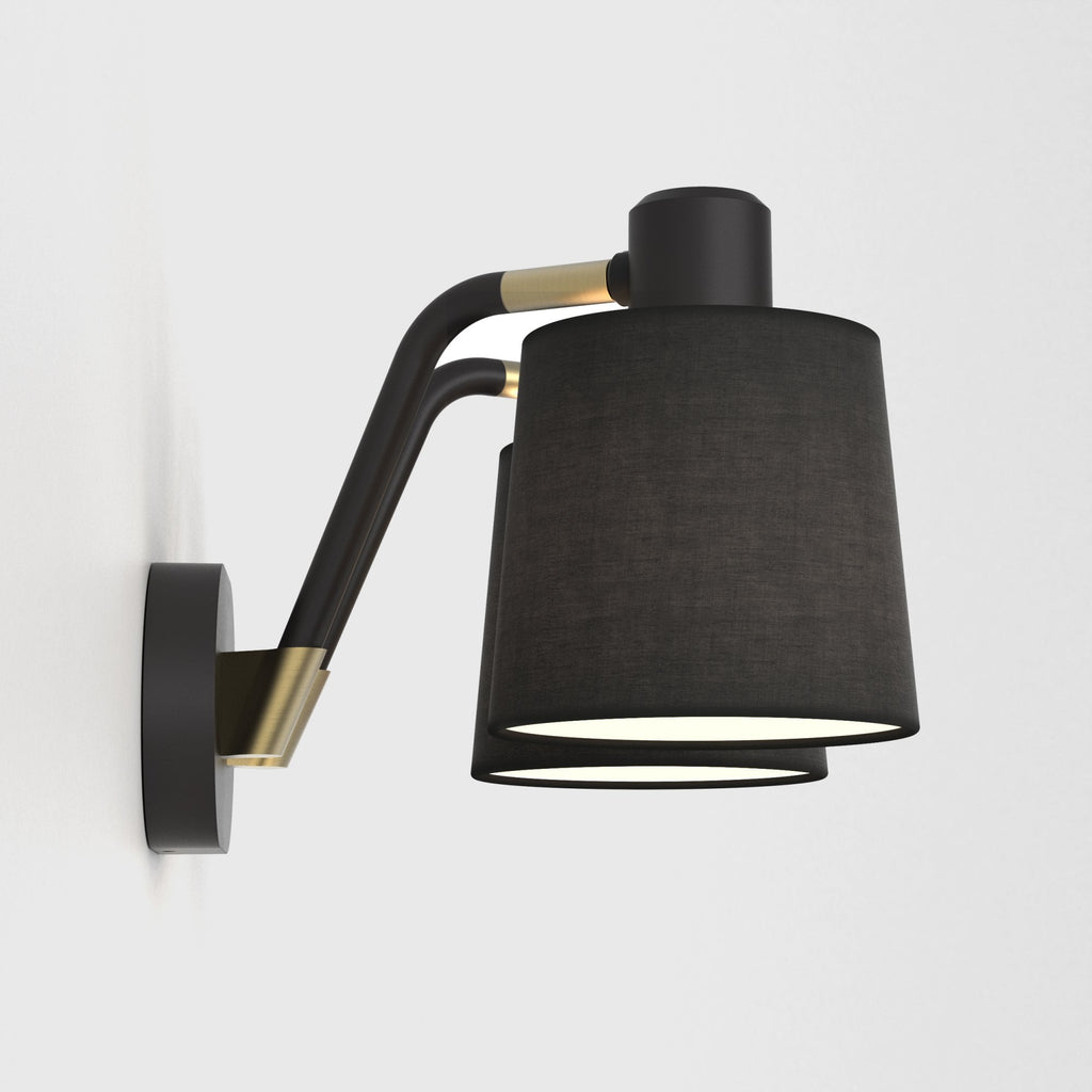 1441002 Edward Twin Wall Light Matt Black
